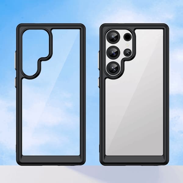 Telefontaske til Galaxy S25 Ultra Outer Space med Ramme - Sort Svart