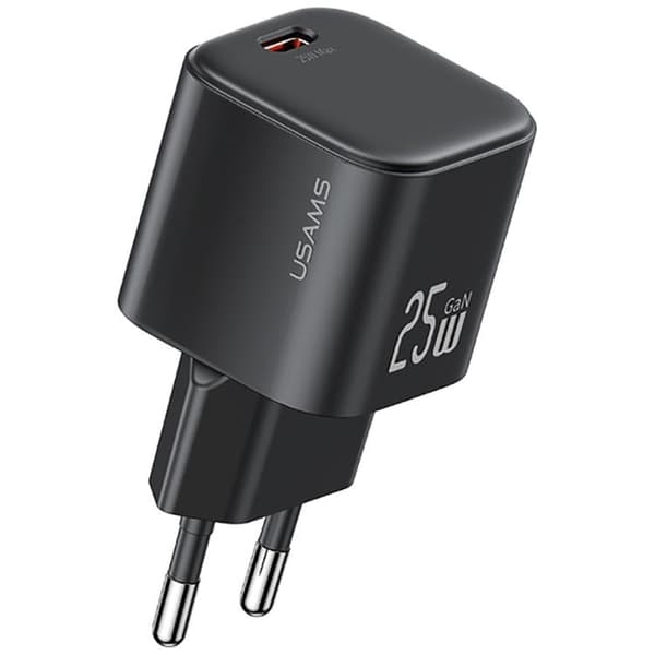 USAMS Hurtigoplader 25W USB-C GaN Mini JC CC289 - Sort Svart