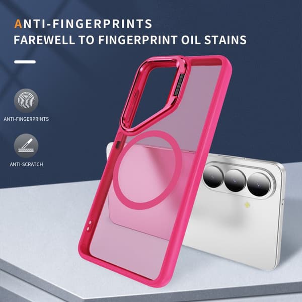 Mobilskal för Samsung Galaxy S26 Plus Magnetiskt Kickstand PC + TPU - Rosa