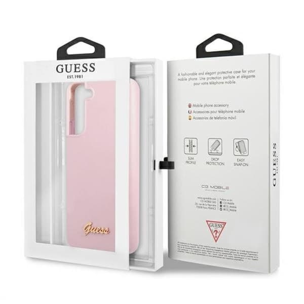 Guess Silicone Script Metal Logo Skal Galaxy S22 Plus - Lavender Lila
