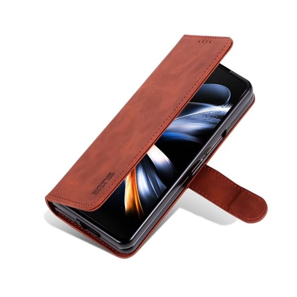 AZNS Samsung Galaxy Z Fold5 Plånboksfodral Konstläder - Brun