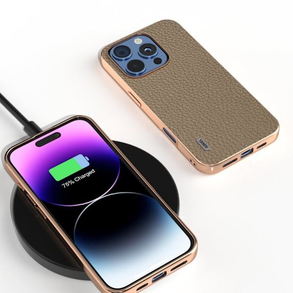ABEEL Mobilskal till iPhone 16 Pro Max Star Series Grå Äkta Läder
