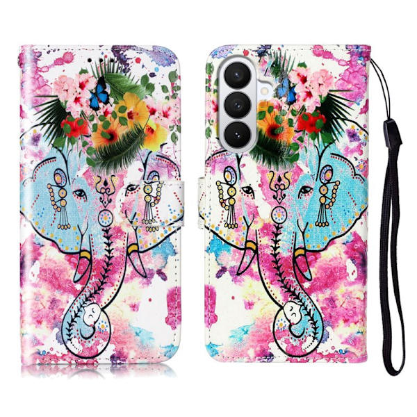 Plånboksfodral för Samsung Galaxy S26 Plus Konstläder - Blomma Elefant