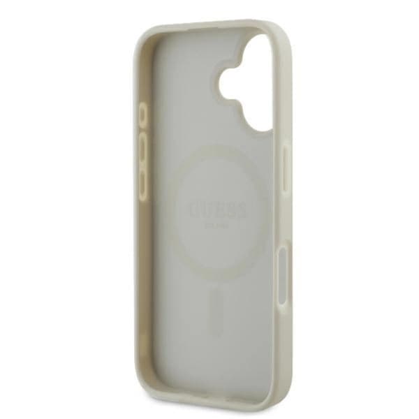 Guess Mobilskal till iPhone 16 MagSafe Peony Script Logo - Vit Vit