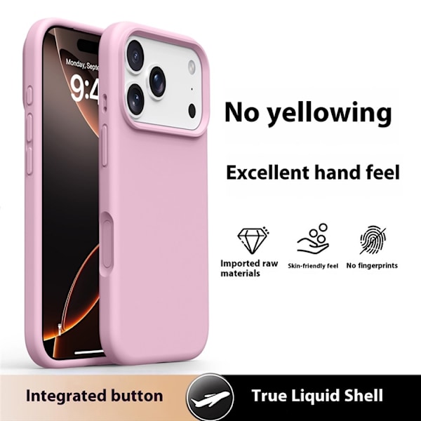 Mobilskal till iPhone 17 Pro Silikon Microfiber Lining - Rosa Rosa