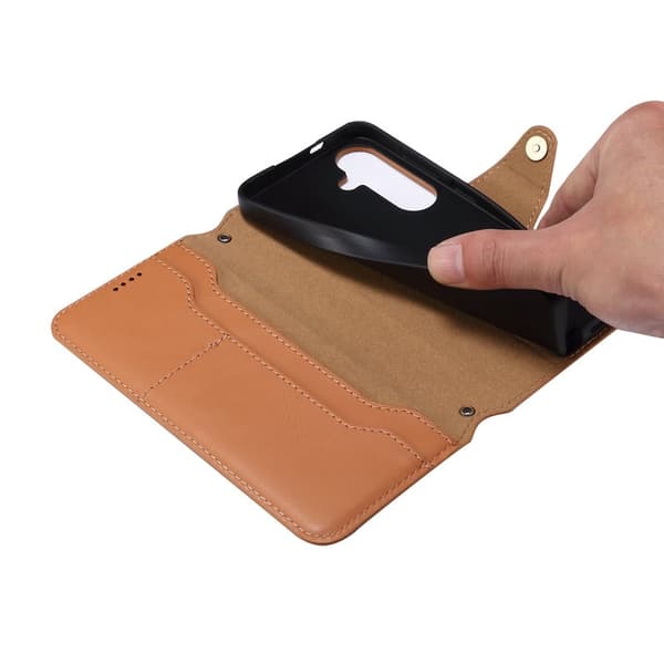 DENIOR Samsung Galaxy S24 Plus Plånboksfodral Konstläder Khaki