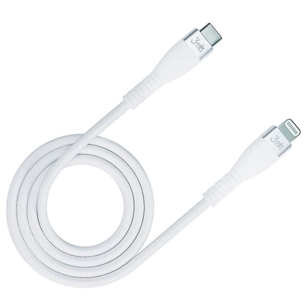 3mK USB-C til Lightning Kabel 20W 1m Hypersilicone - Hvid Vit