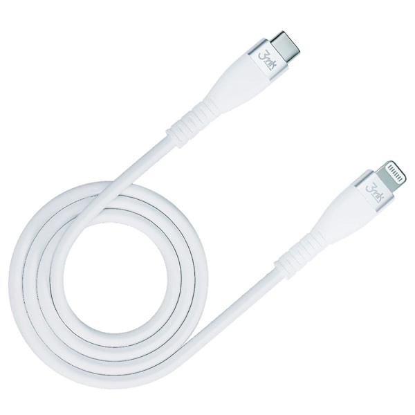 3mK USB-C till Lightning kabel 20W 1m HyperSilikon - Vit Vit