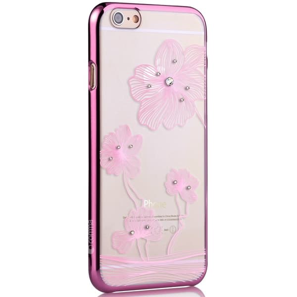 Comma BaksideSkal till Apple iPhone 6(S) Plus - Rosa Blommor Pink