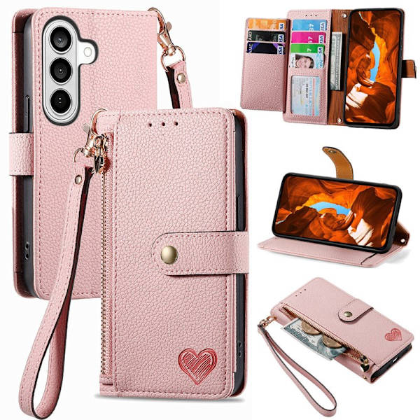 Plånboksfodral för Samsung Galaxy S26 Plus RFID Blocking - Rosa