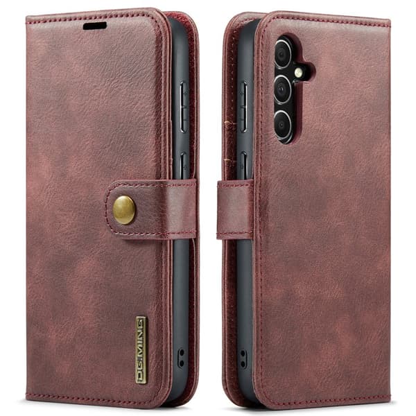 DG.Ming Plånboksfodral för Samsung Galaxy S26 Plus Stativ Äkta läder - Röd