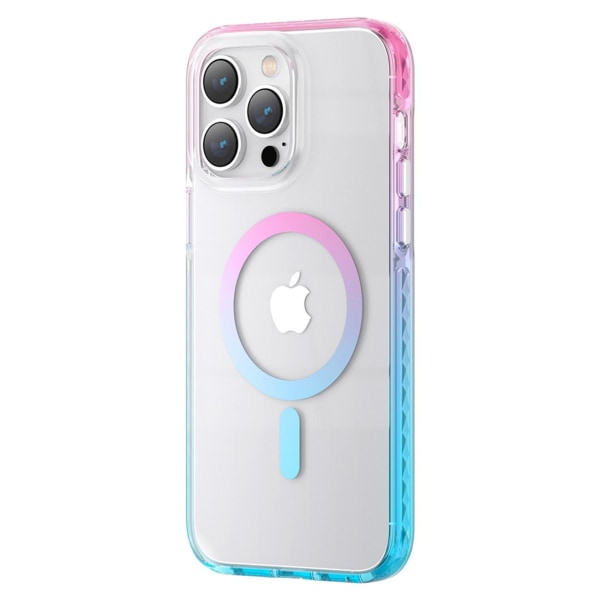 Kingxbar iPhone 14 Pro Cover Magsafe PQY Ice Crystal - Pink/Blå