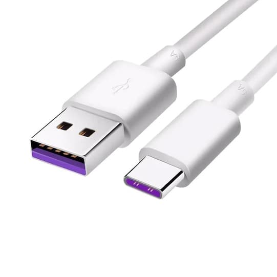 SiGN SuperCharge USB-C till USB-A kabel 5A 2m - Vit Vit
