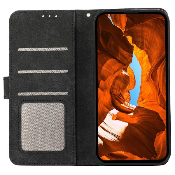 ABEEL Google Pixel 9a Plånboksfodral Splicing Konstläder RFID-Skydd Svart