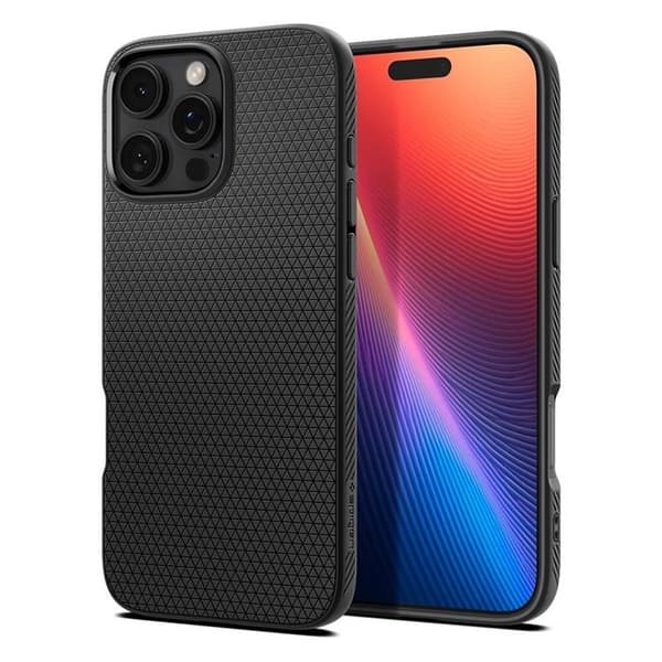 Spigen telefontaske til iPhone 16 Pro Liquid Air - Mat Sort Svart