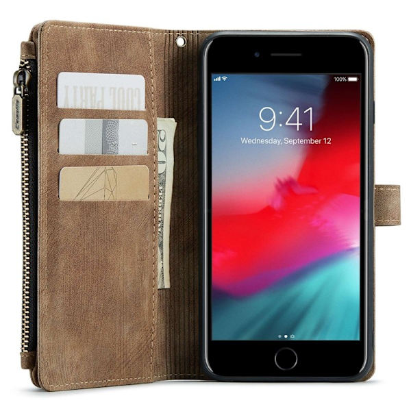 CASEME C30 Plånboksfodral för iPhone 6 Plus/6s Plus - Brun Konstläder