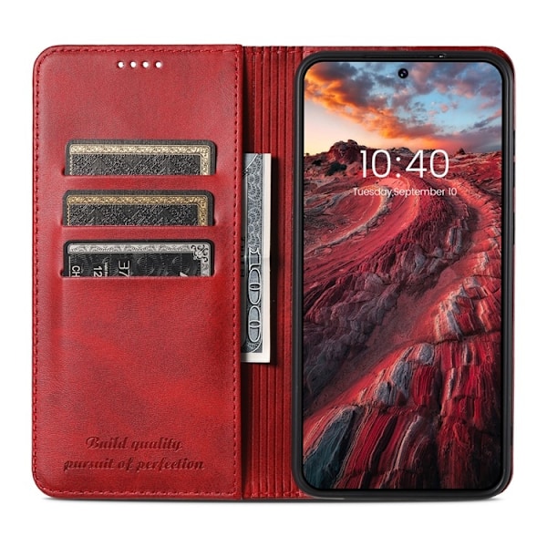 SUTENI Galaxy S23 Plus Plånboksfodral Kickstand Flip - Röd