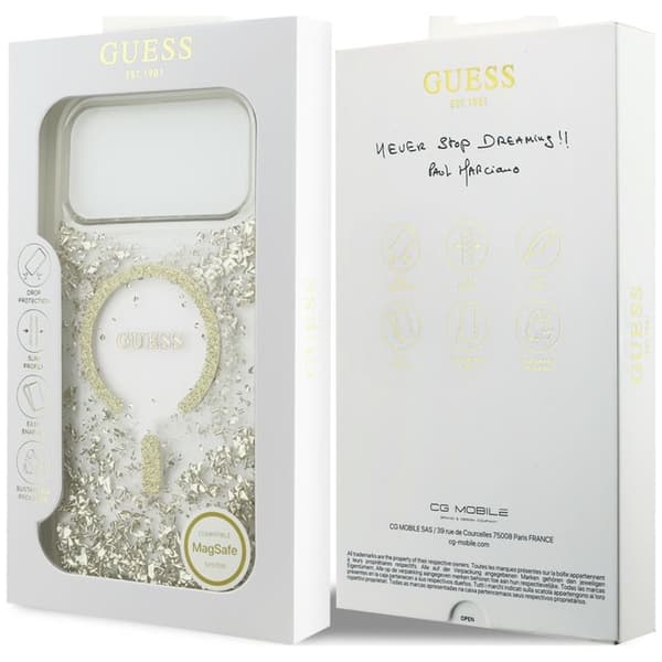 Guess Mobilskal För iPhone 18 Pro Max/17 Pro Max Magsafe Resin Bottom Glitter