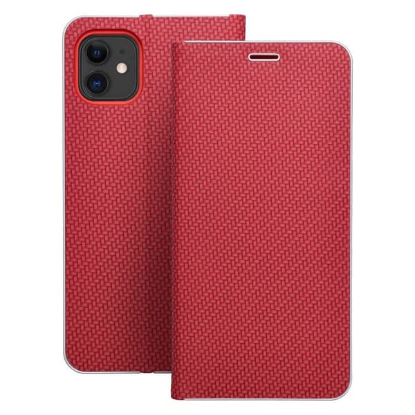 Plånboksfodral till iPhone 18 Pro Max/17 Pro Max Luna Carbon - Röd Röd