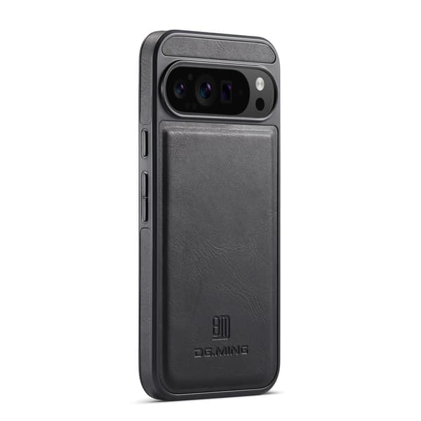 DG.MING Mobilskal till Google Pixel 9 Pro XL Anti-Drop Läder Svart