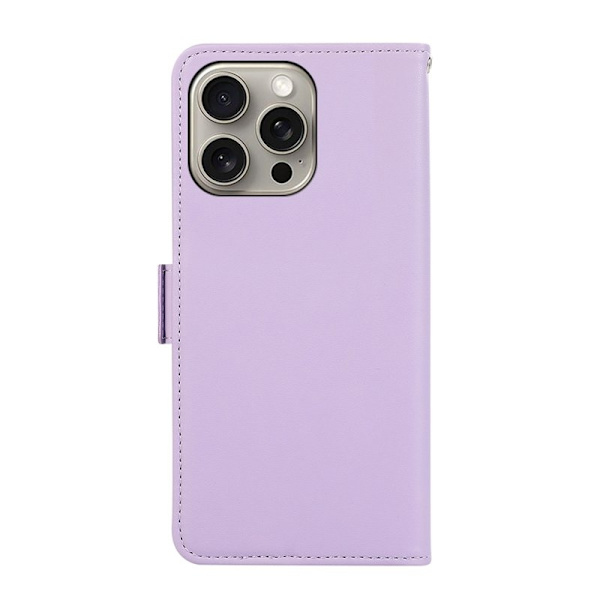 ABEEL iPhone 12 Pro Max Konstläder Plånboksfodral Lila