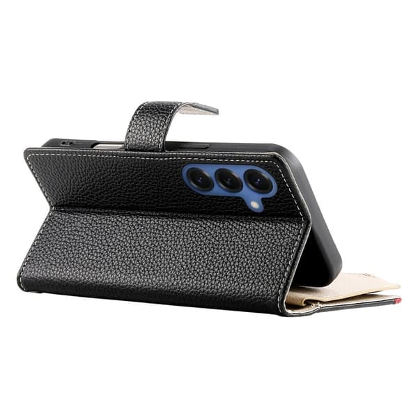 Samsung Galaxy S26 Plånboksfodral Dragkedja Konstläder Flip - Svart