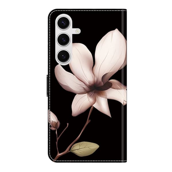 Samsung Galaxy S26 Plånboksfodral Magnetlås 3D Mönster Konstläder - Rosa Blomma