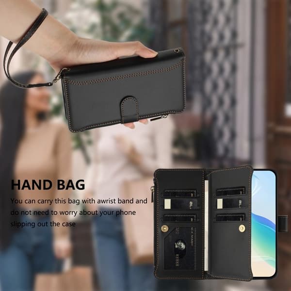 Samsung Galaxy S26 / S26 Pro Plånboksfodral Konstläder 9 Kortfack - Svart
