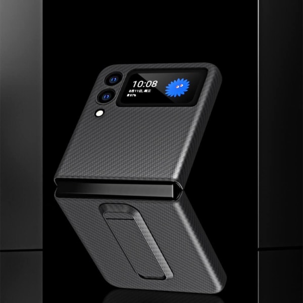 Carbon Kickstand Mobilskal Samsung Galaxy Z flip 3 - Svart Svart