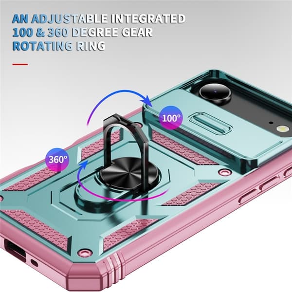 Mobilskal till iPhone Air Slide Camshield Kickstand - Grön/Rosa Grön