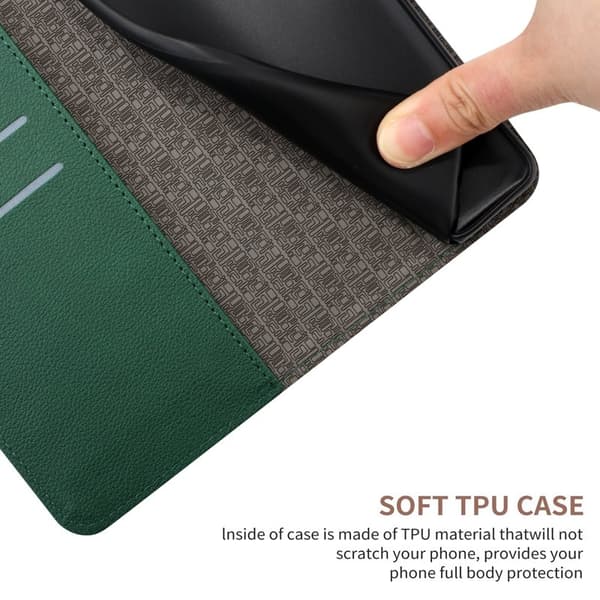 Samsung Galaxy S26 Pro Plånboksfodral Imprint Konstläder Flip - Grön