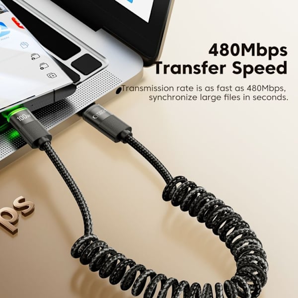 Tech-Protect USB-C Kabel (1.8m) Ultraboost - Svart Svart