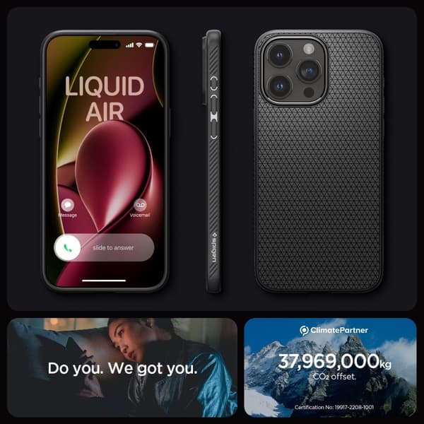 Spigen Mobilskal till iPhone 15 Pro Liquid Air - Matte Svart Svart