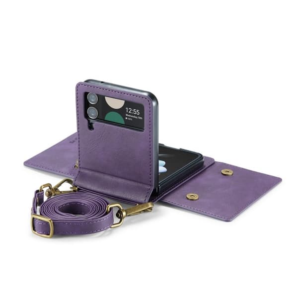 DG.MING Samsung Galaxy Z Flip4 Plånboksfodral RFID-Skydd Lila