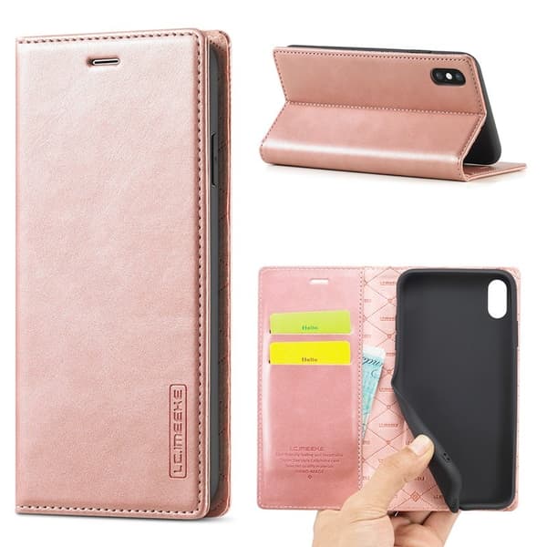 LC.IMEEKE Mobilskal till iPhone XS Max KonstLäder - Roséguld