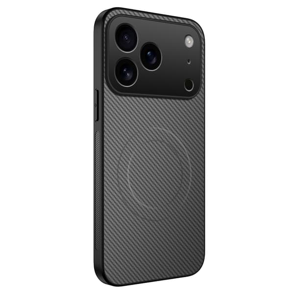 WANLONFENG Mobilskal till iPhone 17 Pro Max MagSafe Carbon Fiber TQ Grå