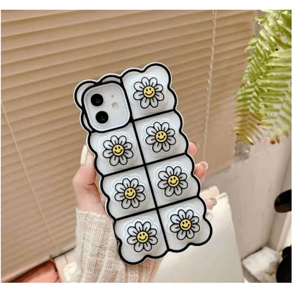 Smiley Flower Pop it Fidget Skal till iPhone 11 - Vit Vit