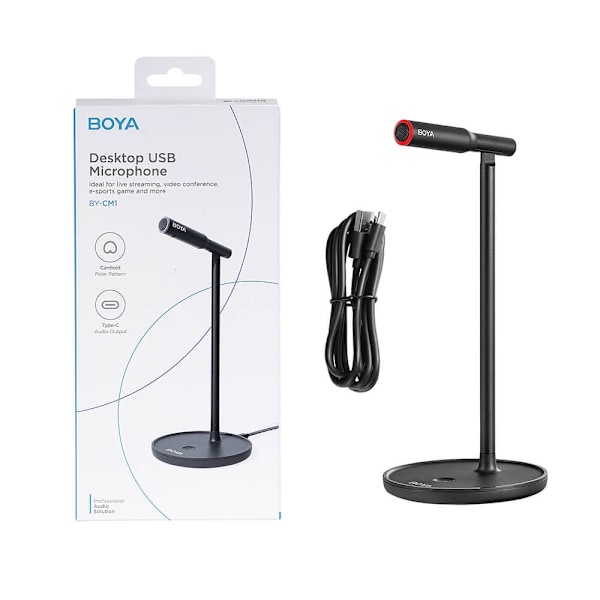 BOYA Desktop USB-Mikrofon BY-CM1 - Svart Svart