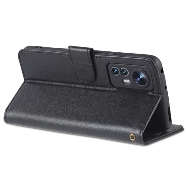 AZNS Xiaomi 12 5G Plånboksfodral Konstläder - Svart