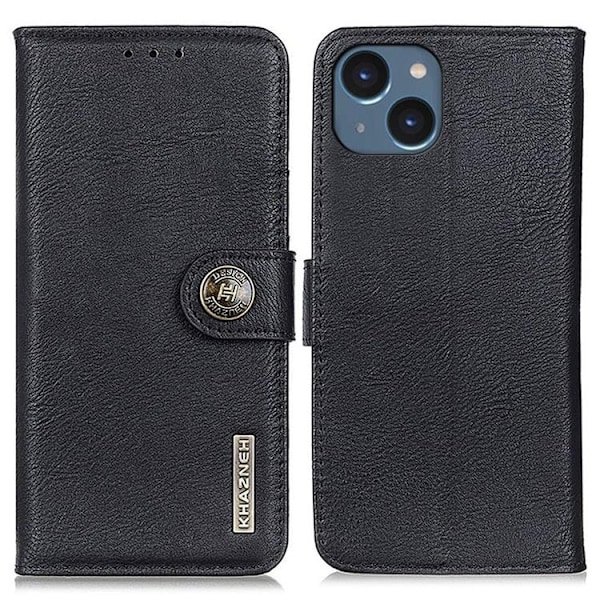 KHAZNEH iPhone 14 Plånboksfodral Retro - Svart Svart