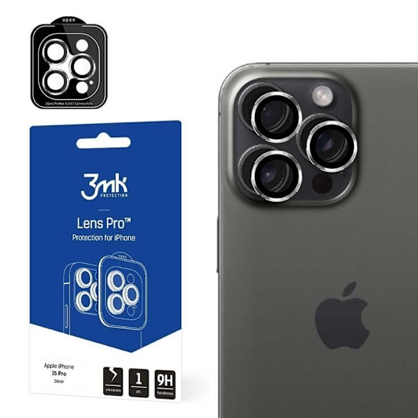 3MK iPhone 15 Pro - Silver   Kameralinskydd Silver