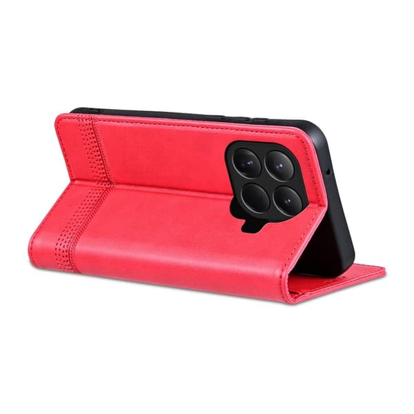 AZNS Xiaomi 15T Pro Plånboksfodral Konstläder - Röd
