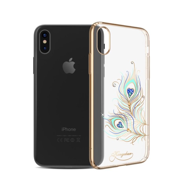 Kingxbar Skal Med Swarovski Stenar till iPhone XS / X - Peacock