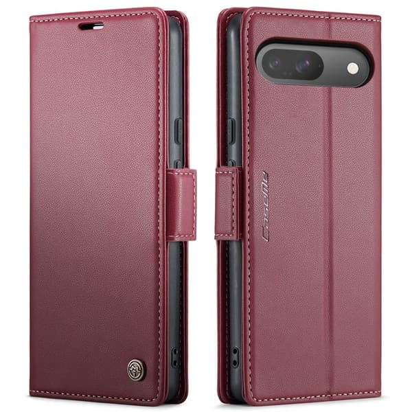 CASEME 023 Series Konstläder Plånboksfodral för Google Pixel 10 Pro - Röd