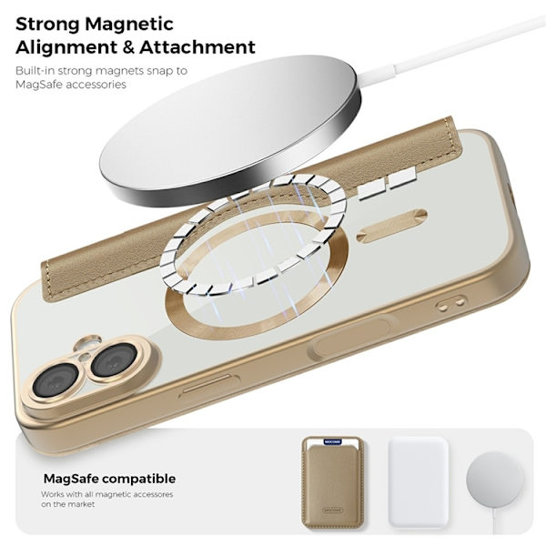 iPhone 17 Plånboksfodral MagSafe RFID - Ökenguld Guld