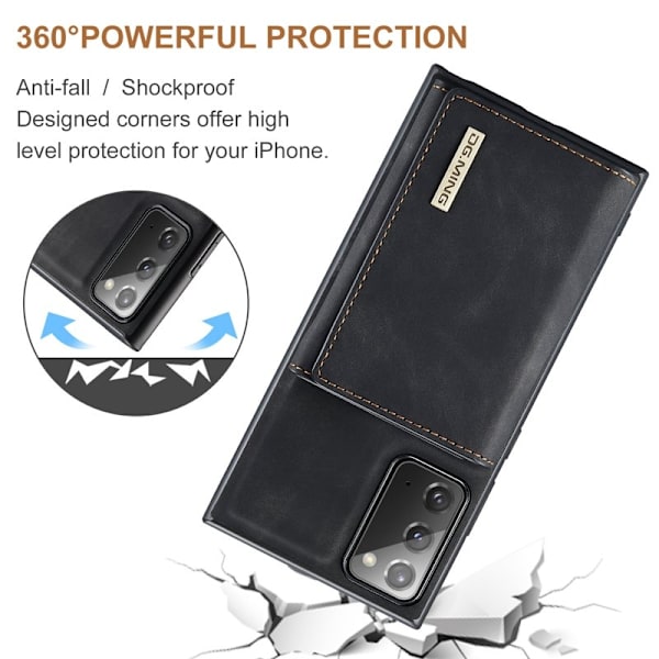 DG.MING Kickstand Plånboksfodral till Samsung Galaxy Note 20 - Svart