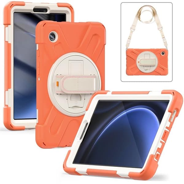 Mobilskal till Galaxy Tab A9 Kickstand Handrem Med Axelrem Orange