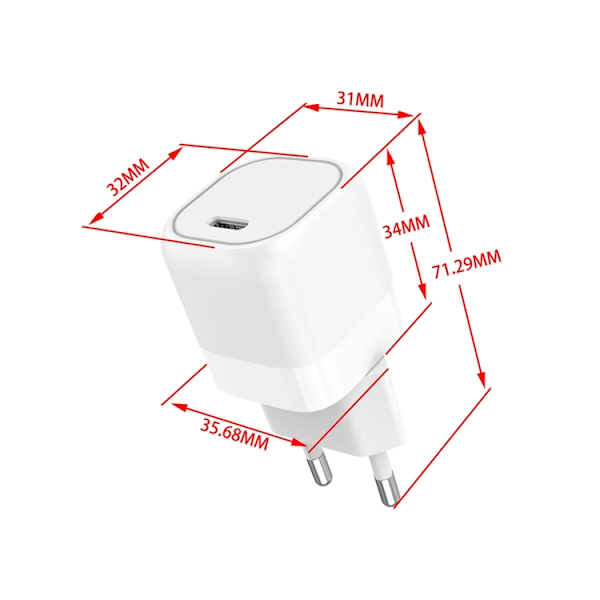 Gear Laddare 220V 1xUSB-C PD/PPS 25W - Vit