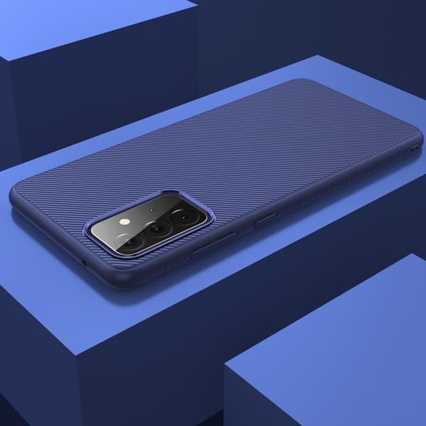 Twill Texture flexicase skal till Galaxy A72 5G - Blå Blå