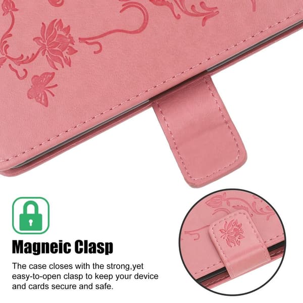 Butterfly Pungeetui til Huawei P40 Pro - Rosa Pink